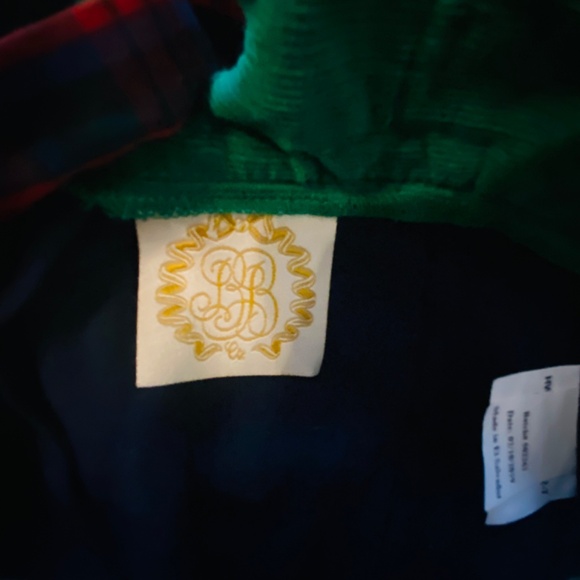 Beaufort Bonnet Company Holiday  Skirt – Green Corduroy with Plaid Stra - Picture 3 of 4